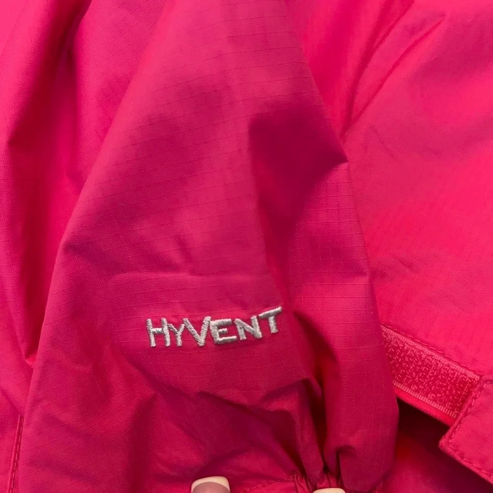 The North Face HyVent Rain Jacket Girls Large Pink Waterproof Hooded Shell